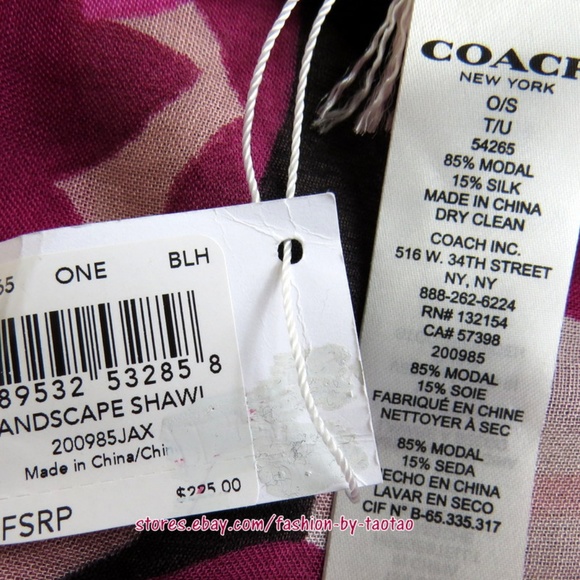 New w Tag Coach 54265 Landscape Shawl Scarf - Picture 5 of 5